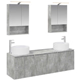 Bathroom Cabinet Set 5 pcs Concrete Grey Engineered Wood 3406562
