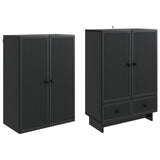 Cabinet Set 2 pcs Black 66 x 34.5 x 95 cm Engineered Wood 3416350
