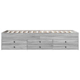 Bed Frame with Storage Grey Sonoma 80 x 200 cm Engineered Wood 3429649