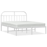 Metal Bed Frame without Mattress with Headboard White 180x200cm 353688