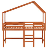 Loft Bed Frame Wax Brown 90 x 190 cm Solid Pine Wood 3422747