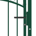 ZNTS Fence Gate with Arched Top Steel 100x100 cm Green 146363