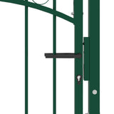 ZNTS Fence Gate with Spikes Steel 100x100 cm Green 146383