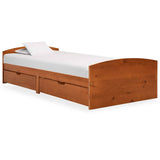Bed Frame with 2 Drawers without Mattress Honey Brown 90x200 cm 322156