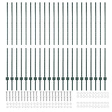 Green Fence Posts 22 pcs Green Metal 3335924