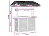Outdoor Bar Table Natural 115 x 95 x 215 cm Bamboo 42028065