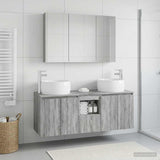 Bathroom Cabinet Set 4 pcs Grey Sonoma 103.5 x 15.5 x 70 cm 3406548