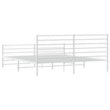 Metal Bed Frame without Mattress with Footboard White 180x200cm 352390