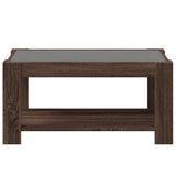 Coffee Table with LED Brown Oak 93x53x45 cm Engineered Wood 847559
