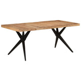 Dining Table Black 180x90x77 cm Solid Wood Acacia 351642