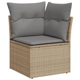 11 Piece Garden Sofa Set with Cushions Beige Poly Rattan 3228919