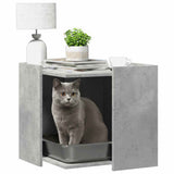 Cat Litter Box Enclosure Concrete Grey 53x53x51 cm Engineered Wood 857754