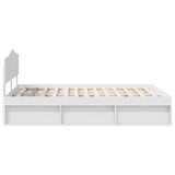 Bed Frame with Headboard White 140 x 200 cm Solid Pine Wood 3412889