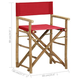 Director's Chair Set of 2 Red Bamboo, Polyester Standard 313031
