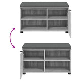 Hall Bench with Cushion with Shelf Grey Sonoma 80 x 38 x 46 cm 891509