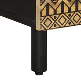 Bed Cabinet Black 50x33x60 cm Solid Rough Wood Mango 4018636