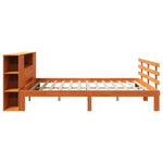ZNTS Bookcase Bed without Mattress Wax Brown 180x200 cm Super King Solid Wood Pine 3322727