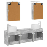 Bathroom Cabinet Set 5 pcs Concrete Grey Engineered Wood 3406522