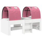 Bed with Tunnel 4 pcs White and Pink Engineered Wood 3423548