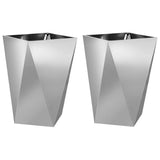 Planter 2 pcs Silver 50 x 50 x 75 cm Galvanised Steel 883805