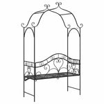 Garden Bench with Cushion Black 104 x 54 x 93cm Steel 42008121