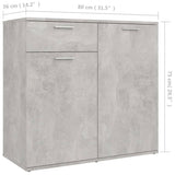 Sideboard Concrete Grey 80x36x75 cm Engineered Wood 805774