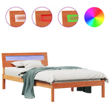 Bed Frame with Headboard Wax Brown 80 x 200 cm Solid Pine Wood 872799