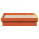 LED Bed Frame without Mattress Wax Brown 90x200 cm Solid Wood 844411