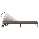 Sunbed Reclining 2-person 3 pcs Brown Poly Rattan 42004130