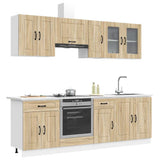 8 Piece Kitchen Cabinet Set "Kalmar" Sonoma Oak Engineered Wood 3314824