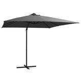 ZNTS Cantilever Garden Parasol with LED lights and Steel Pole 250x250 cm Anthracite 46994