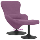 Egg Chair with Footstool Purple 63 x 73 x 90 cm Velvet 42002754