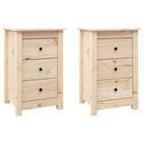 ZNTS Bedside Cabinets 2 pcs 40x35x61.5 cm Solid Wood Pine 813700