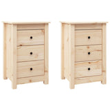 Bedside Cabinets 2 pcs 40x35x61.5 cm Solid Wood Pine 813700