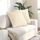 Sofa Pillows 2 pcs Cream 80 x 80 cm Corduroy Fabric 42014077