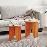Coffee Table 2 pcs Wax Brown 873546