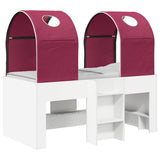 Bed with Tunnel 4 pcs White and Red Engineered Wood 3423489