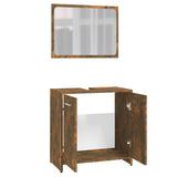 Bathroom Furniture Set Smoked Oak Engineered Wood 815528