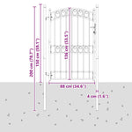 Fence Gate with Lock Grey 200 x 100 cm Powder-coated steel 42008976