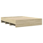 Bed Frame without Mattress Sonoma Oak 150x200 cm King Size Engineered Wood 3295648