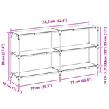 Console Table with Transparent Glass Top 158.5x30x81 cm Steel 846032