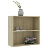 2-Tier Book Cabinet Sonoma Oak 80x30x76.5 cm Engineered Wood 801002
