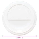 Paper Coffee Cup Lids 80 mm 8oz 1000 pcs White Plastic 4102803