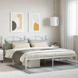 Metal Bed Frame without Mattress with Headboard White 200x200cm 353495