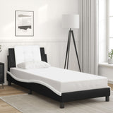 Bed Frame without Mattress "Zadar" Black and White 90x200 cm Faux Leather 3208161