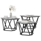 Coffee Table 3 pcs Grey Sonoma Engineered Wood and Steel 868282