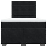 Box Spring Bed with Mattress Black 120x190 cm Small Double Velvet 3290860