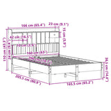Bookcase Bed without Mattress White 160x200 cm Solid Wood Pine 3322904