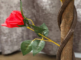Set of 2 Artificial Plants White Rose Floral in Pot, Fake Plants for Home Indoor Decor, 90cm, Red T3398P344640