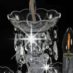 Chandelier with Crystal Beads Silver Round 5 x E14 281601